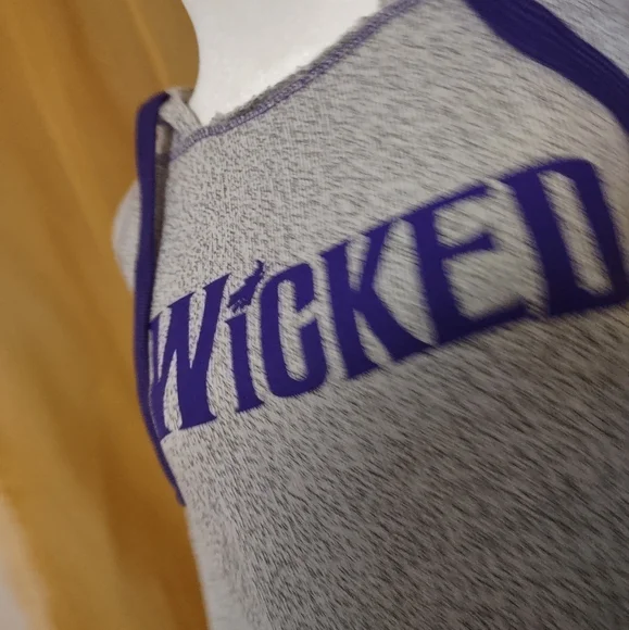 NWOT Wicked hoodie sweatshirt grey with purple accents - Picture 4 of 7